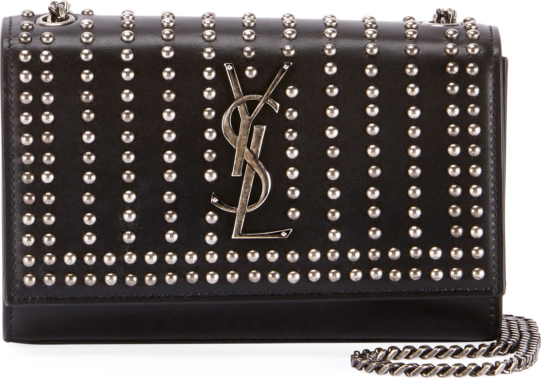 Saint Laurent Kate Monogram YSL Small Studded Leather Chain Crossbody Bag