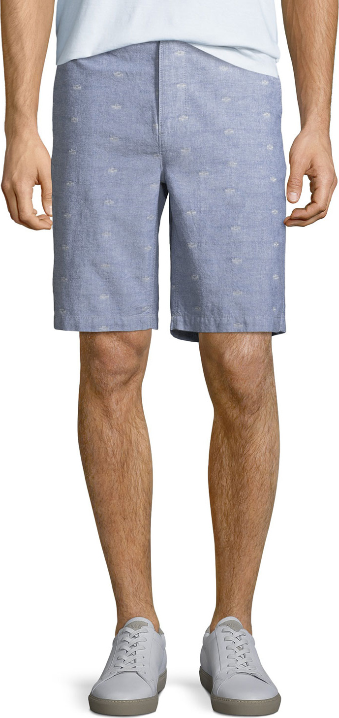 PAIGE Men's Thompson Dot-Pattern Cotton Shorts