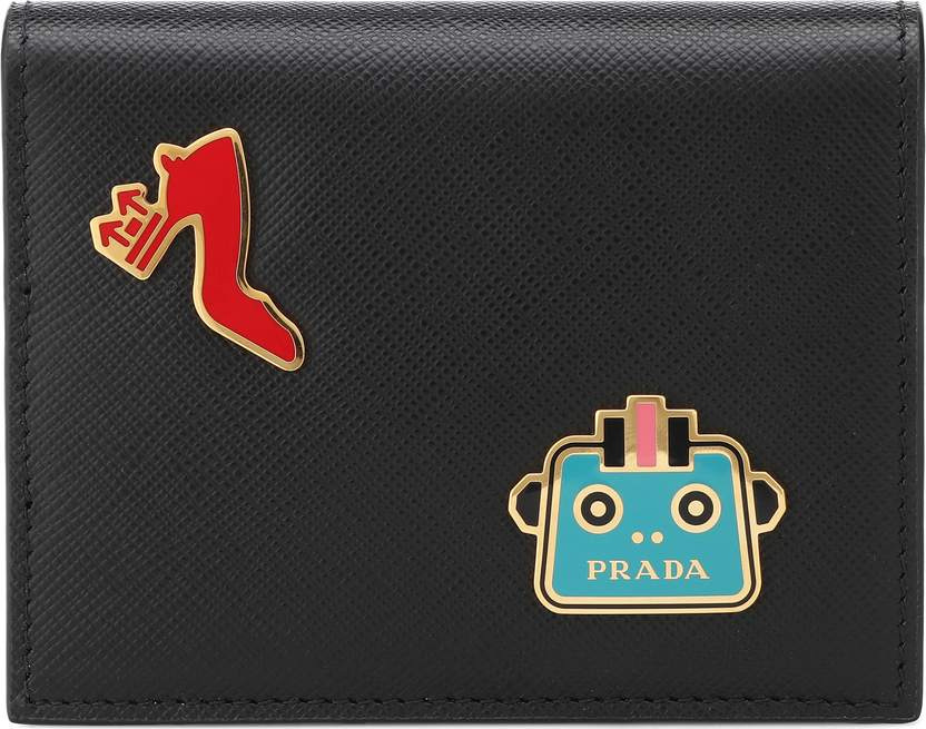 Prada Embellished saffiano leather wallet