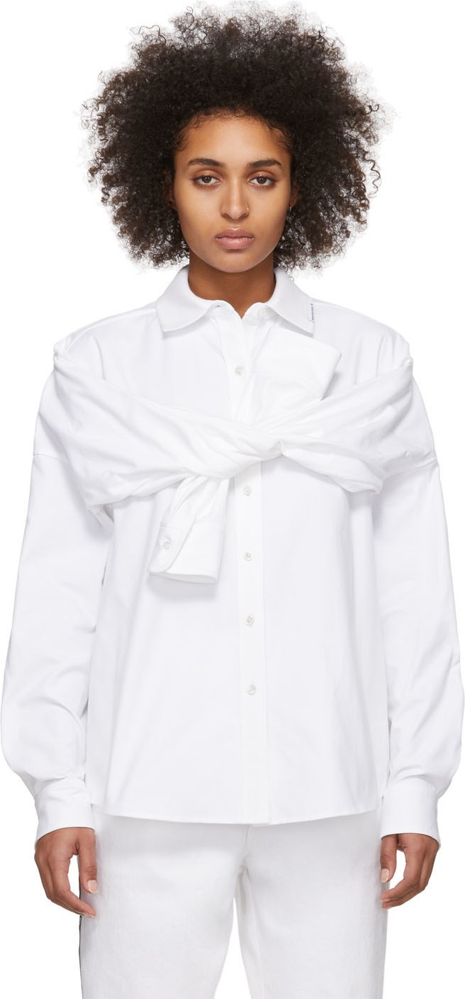 Alexander Wang White Tie Front Shirt