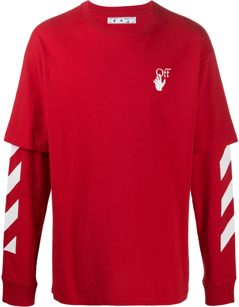 Off White - Diagonal-stripe double-sleeve sweatshirt