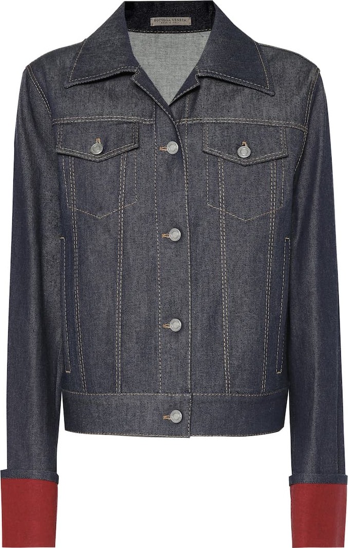 Bottega Veneta Suede-trimmed denim jacket
