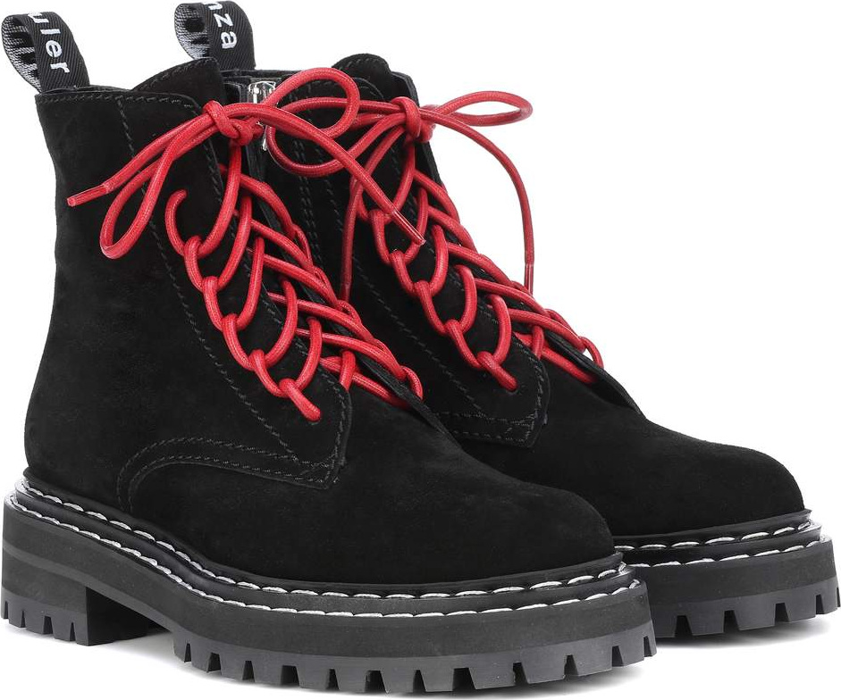 Proenza Schouler Lace-up suede ankle boots