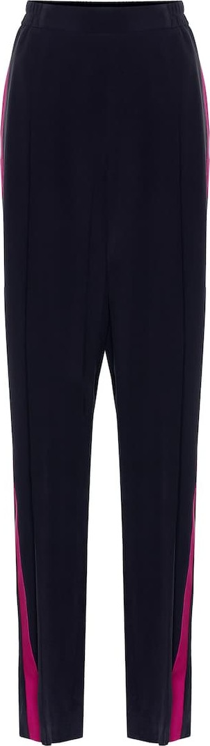 Stella McCartney High-rise silk crêpe wide-leg pants