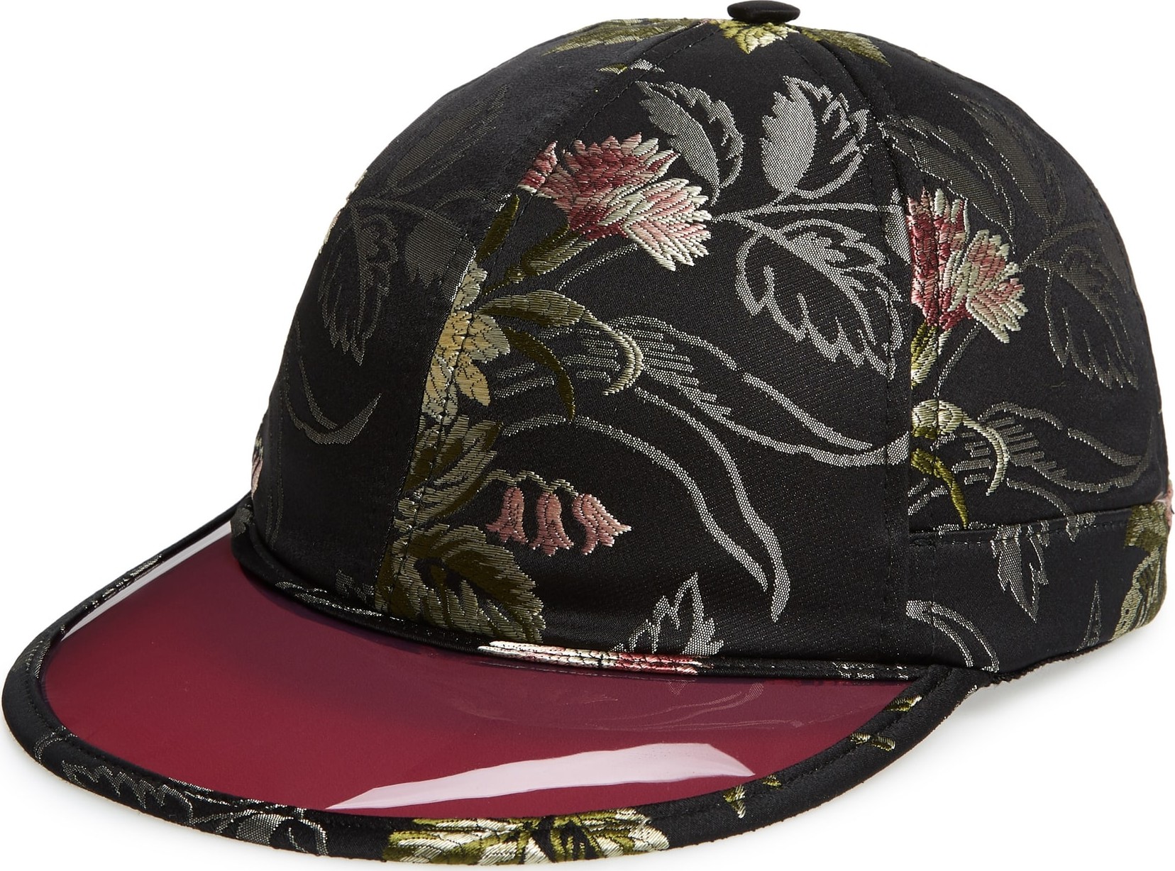Gucci Brocade Baseball Cap with Vinyl Brim