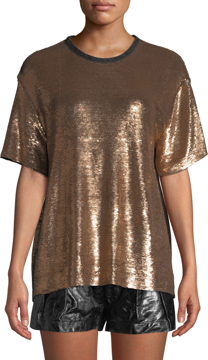IRO Natesa Sequin Short-Sleeve Tee