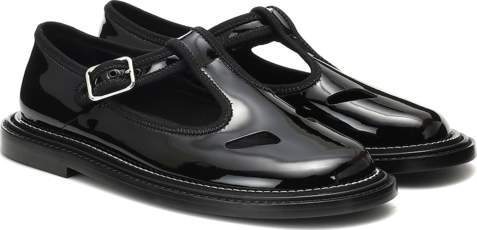 Burberry London England Alannis patent leather Mary Jane flats