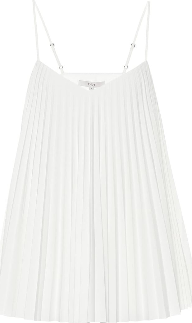 Tibi Pleated crêpe top