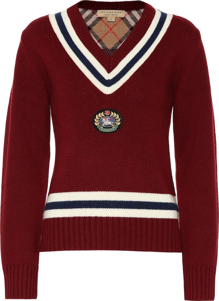 Burberry London England Appliquéd wool and cashmere sweater