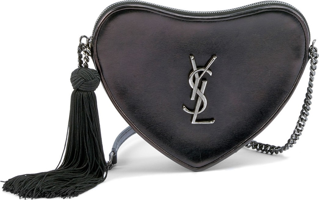 Saint Laurent Sac Coeur Monogram YSL Heart Tassel Box Clutch Bag