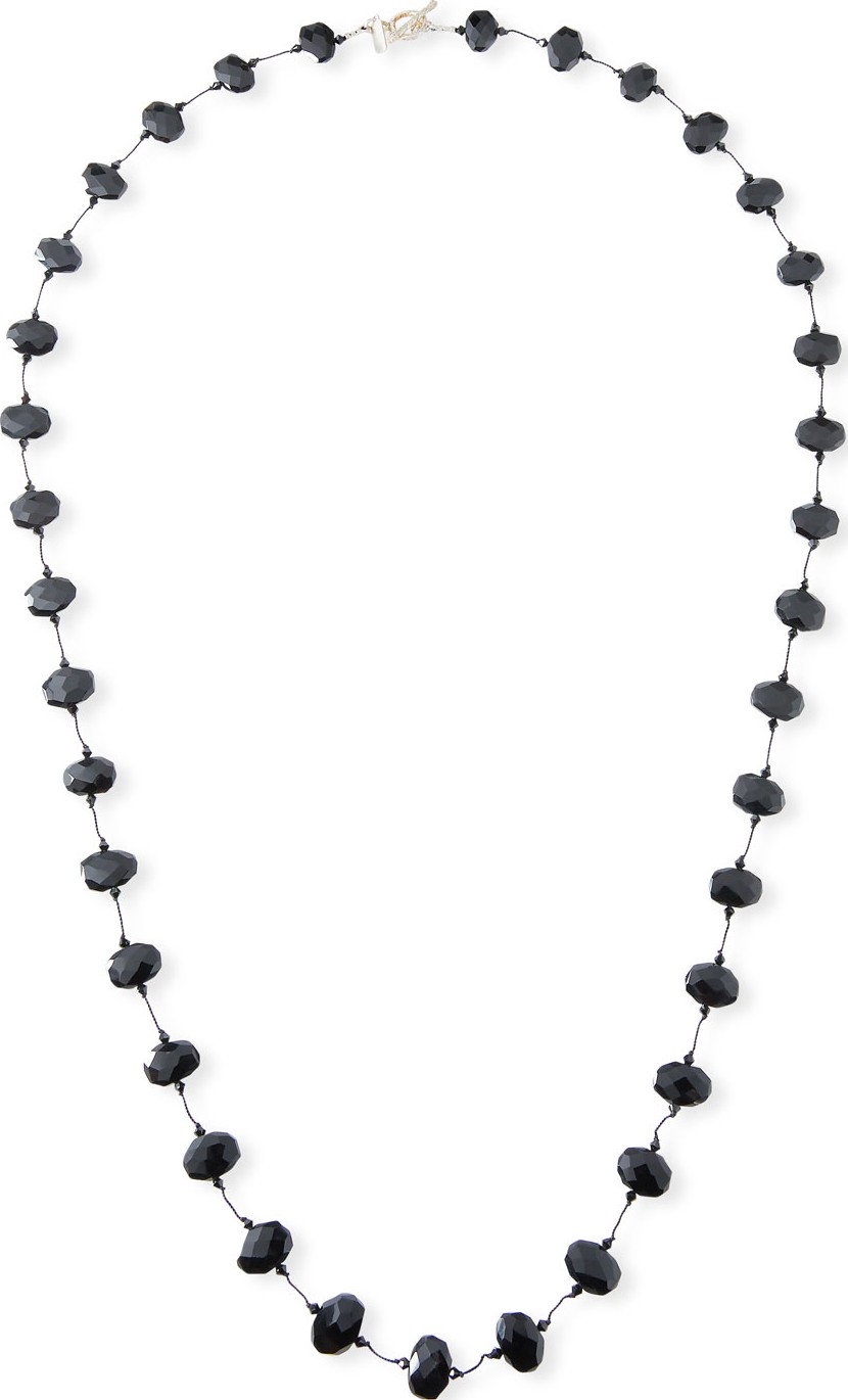 Margo Morrison Faceted Black Garnet Necklace, 35"L