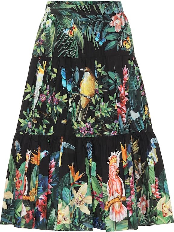 Dolce & Gabbana Printed cotton midi skirt