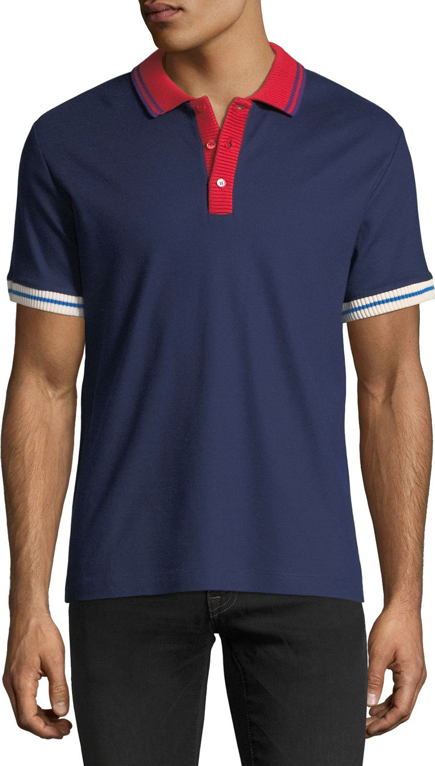Burberry London England Lenford Contrast-Trim Polo Shirt