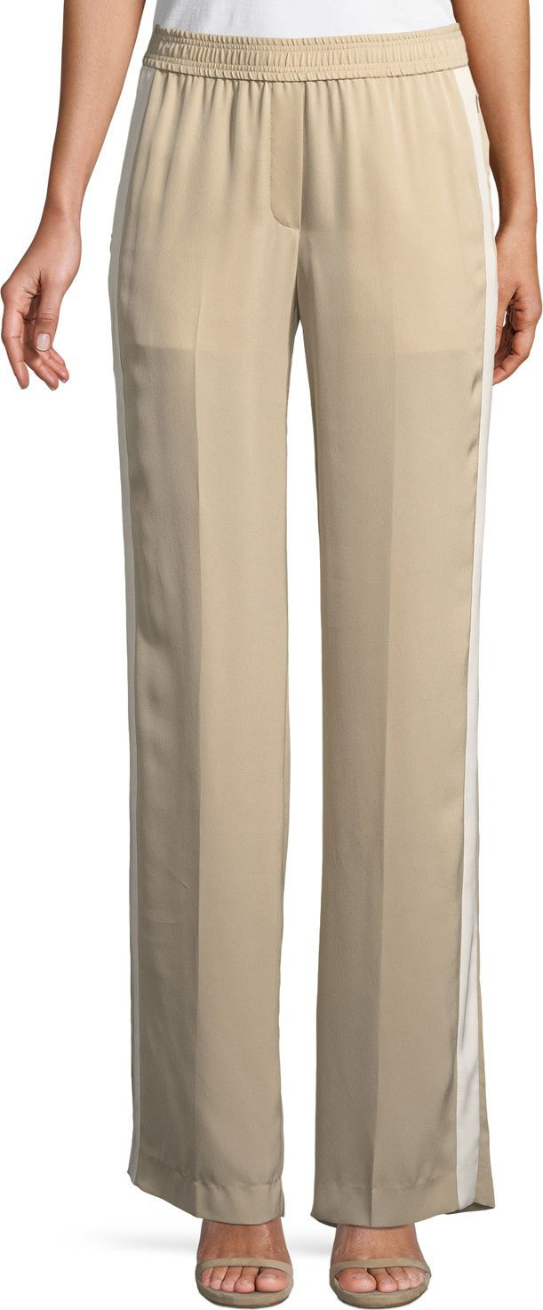 Theory Modern Silk Georgette Track Pants