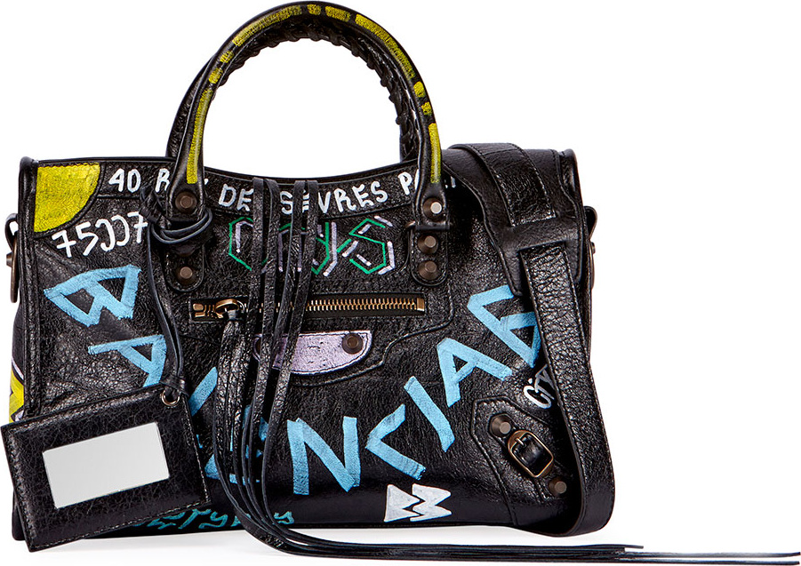 Balenciaga Classic City AJ Small Graffiti Satchel Bag