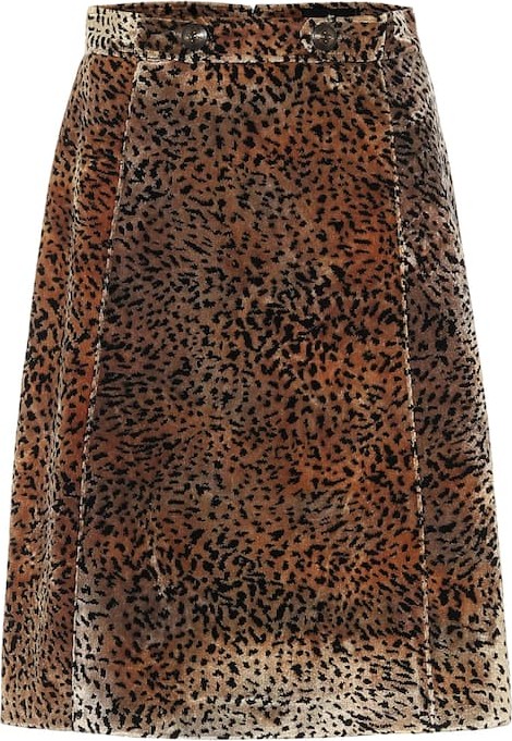 Etro Leopard-print velvet miniskirt
