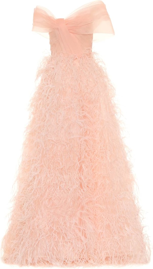 Monique Lhuillier Embellished tulle gown