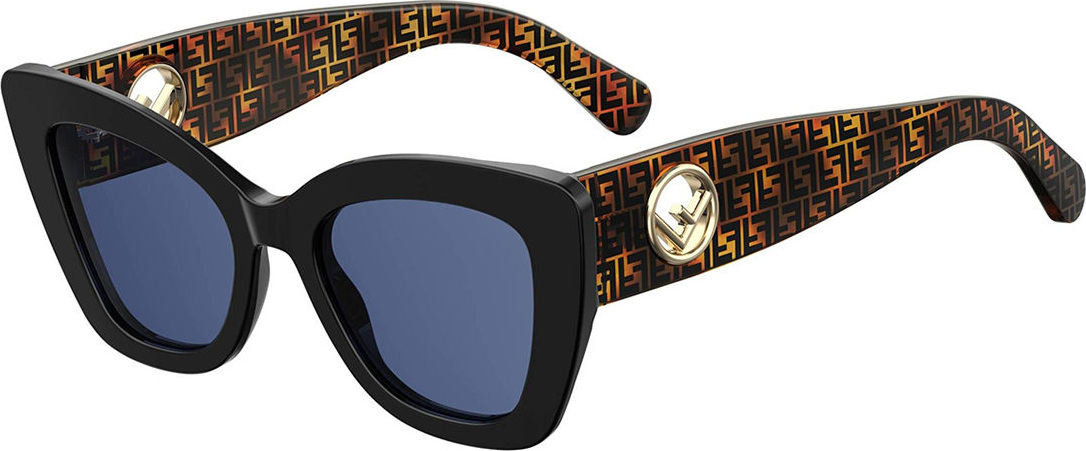 Fendi Polarized Square Acetate Sunglasses w/ FF Arms