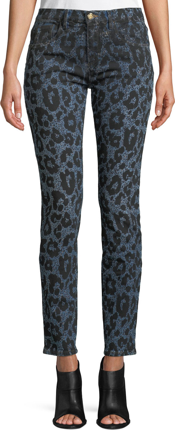 Roberto Cavalli Leopard-Print Denim Skinny Jeans