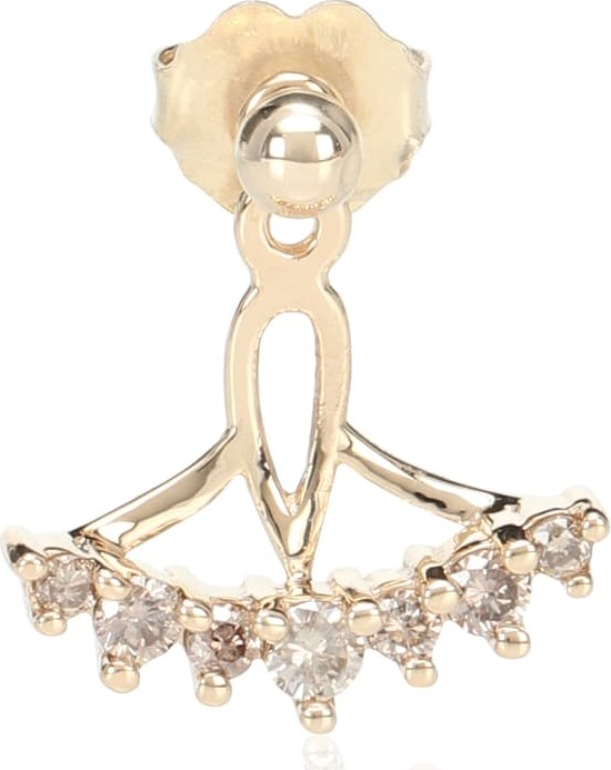 Anna Sheffield Celestine Tiara 14kt yellow gold and champagne diamond single earring