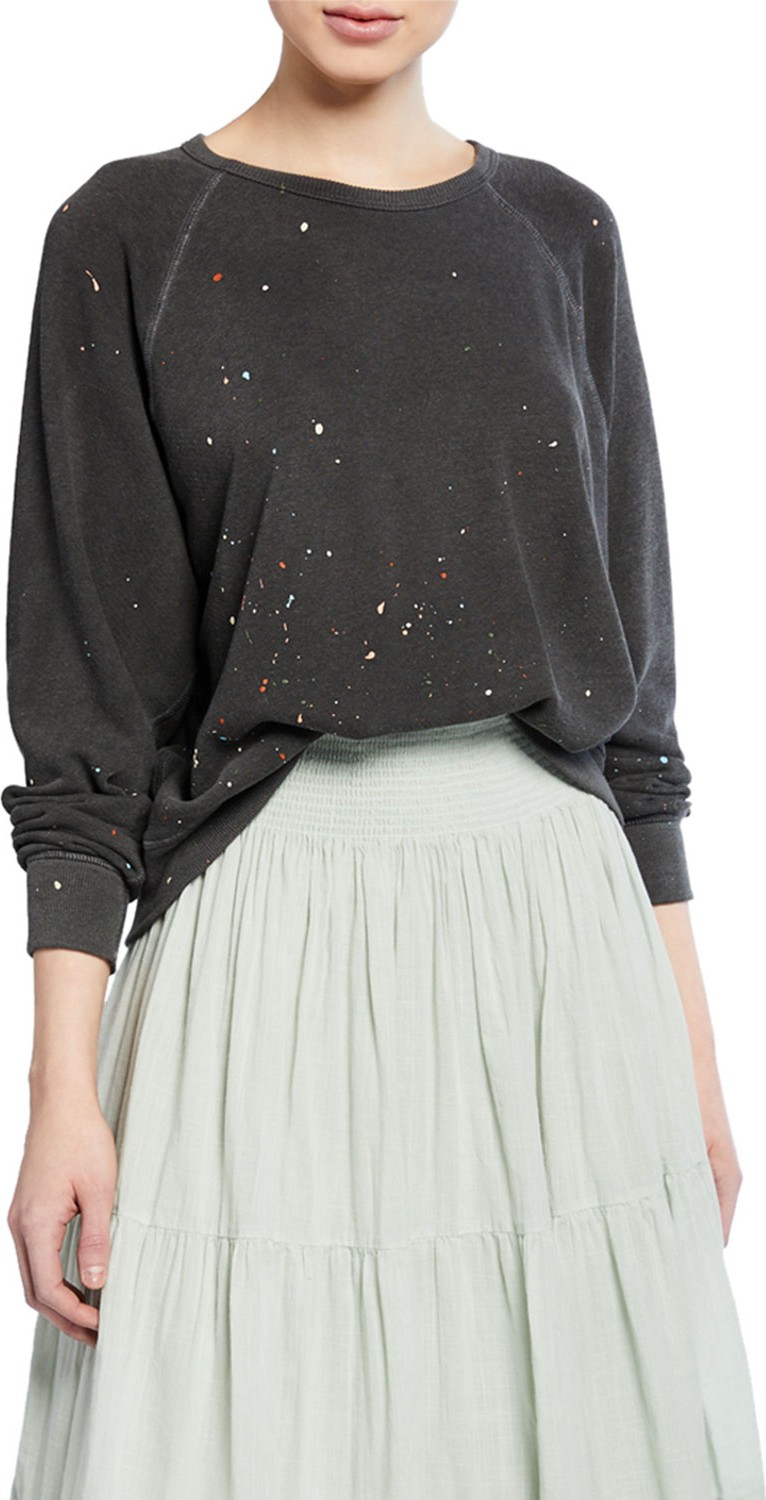 THE GREAT. The College Sweatshirt with Paint Splatter