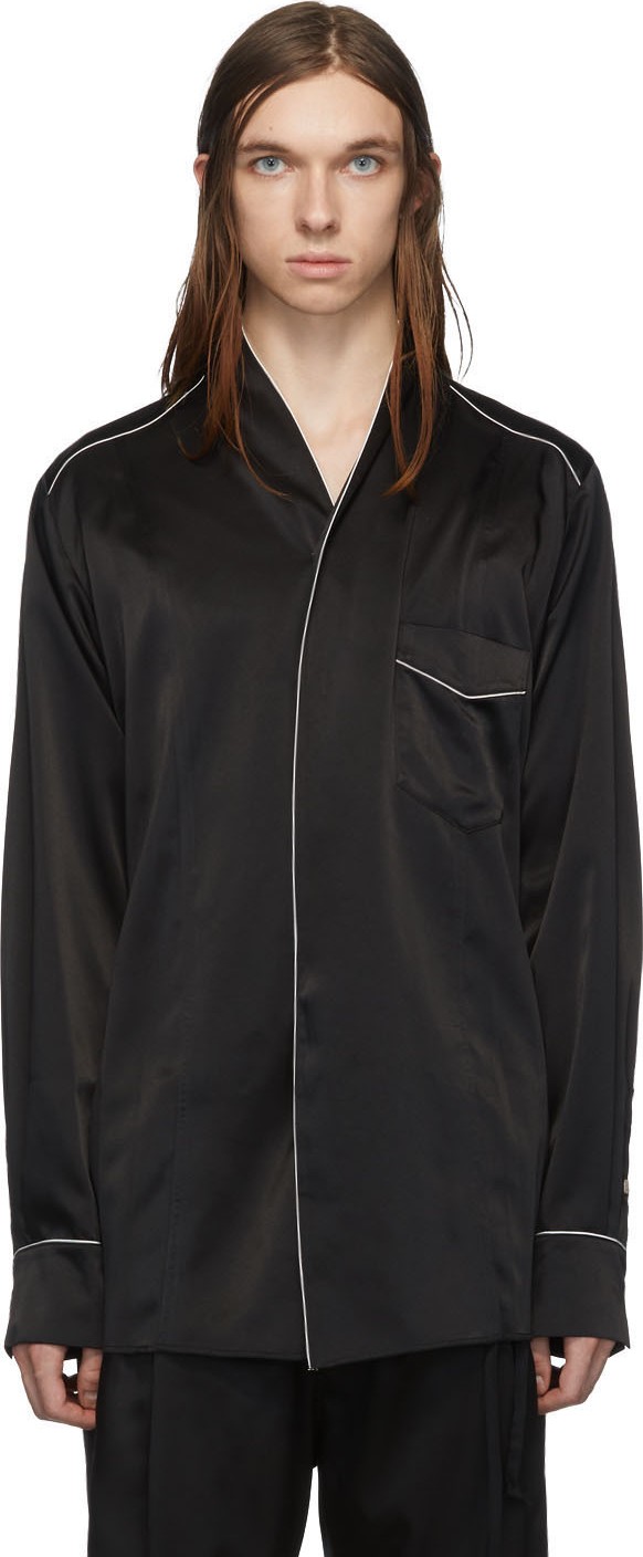 BED J.W. FORD Black Satin Track Pants