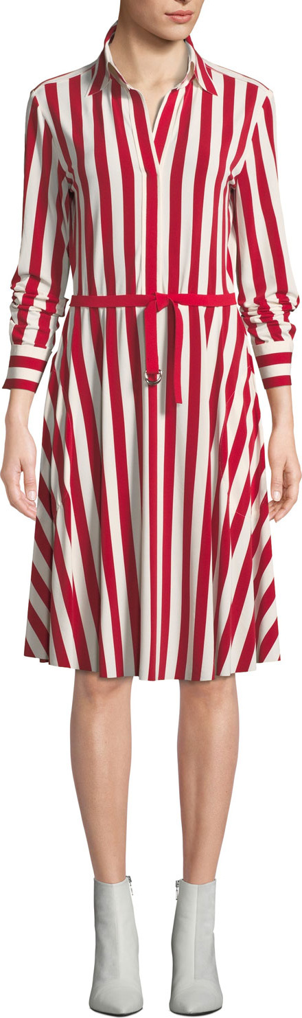 Norma Kamali Flared Knee-Length Shirtdress