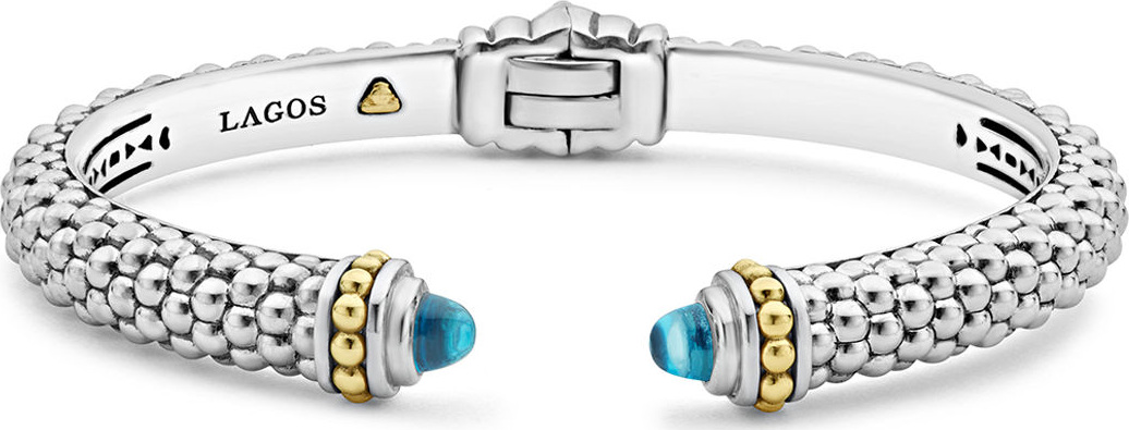 LAGOS 8mm Sterling Silver Caviar Hinge Cuff Bracelet