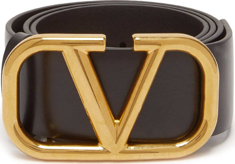 Valentino V-buckle medium leather belt