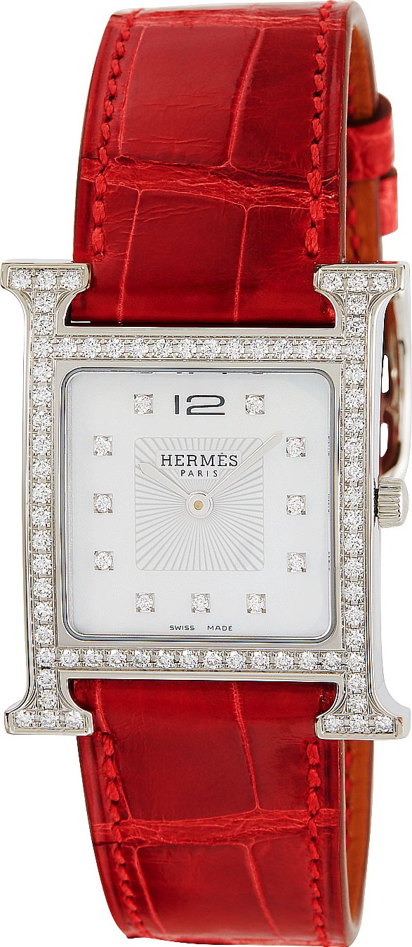 HERMÈS Heure H Diamond, Stainless Steel & Alligator Strap