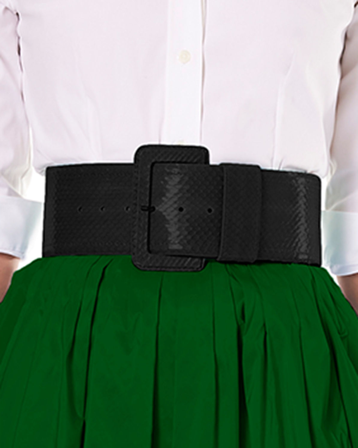 Carolina Herrera Wide Patent Water Snake Belt