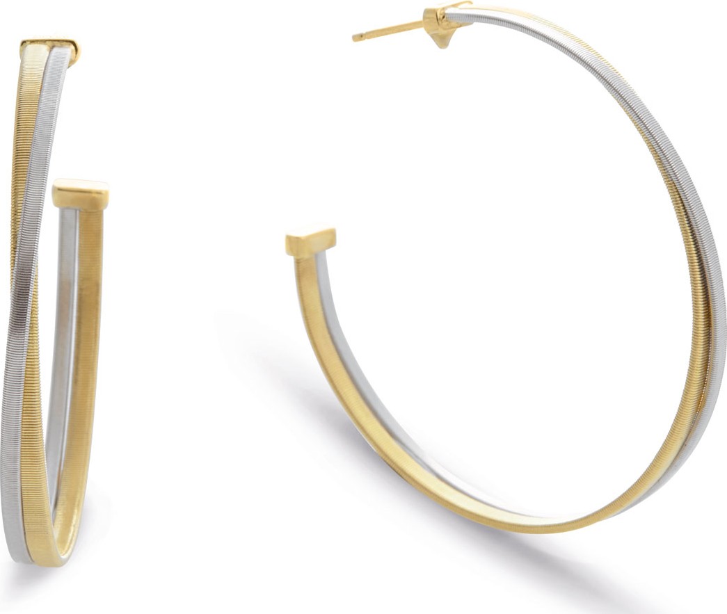 Marco Bicego Masai Large 18K White & Yellow Gold Hoop Earrings