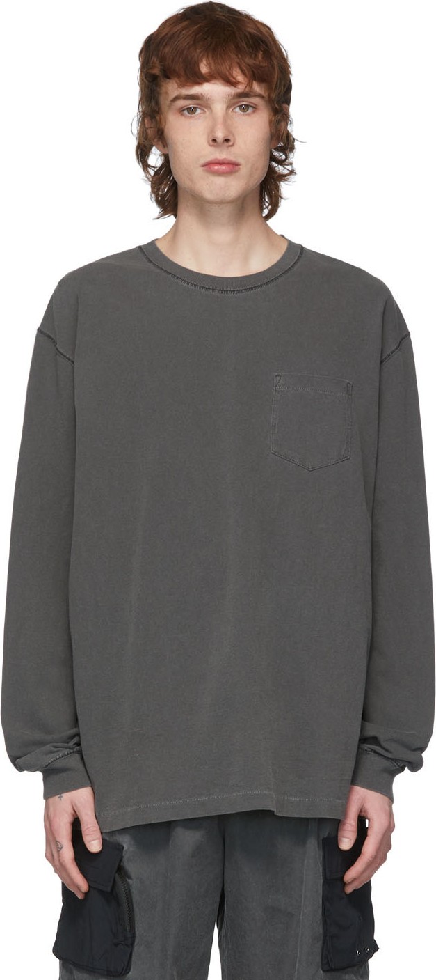 John Elliott Grey Loose Stitch Long Sleeve T-Shirt