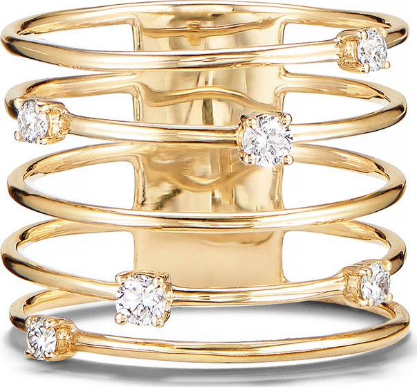 Lana 14k Gold Diamond Wire Crown Ring