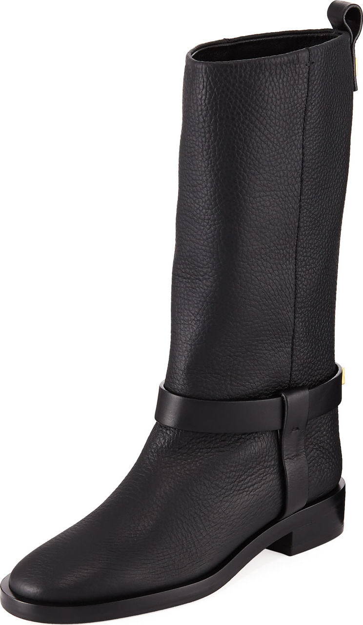 Stuart Weitzman Casey Chic Leather Mid-Calf Boots