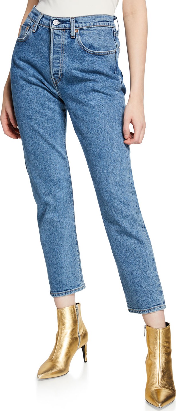 LEVI’S 501 Crop Mid-Rise Straight-Leg Jeans