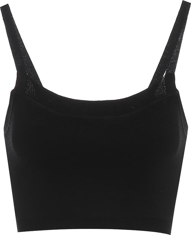 LIVE THE PROCESS Ribbed-knit sports bra