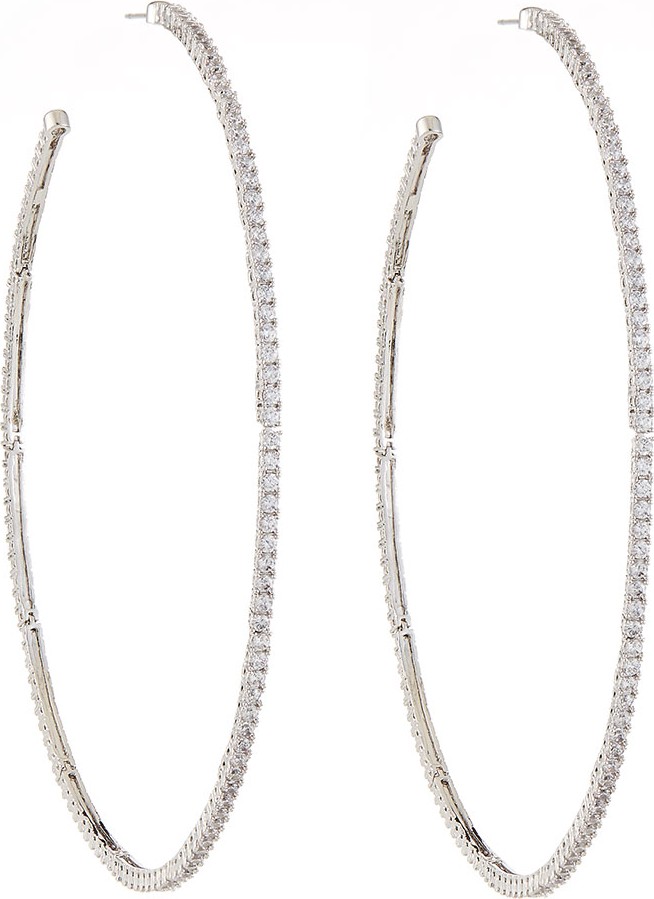 Fallon Armure Pave Macro Hoop Earrings