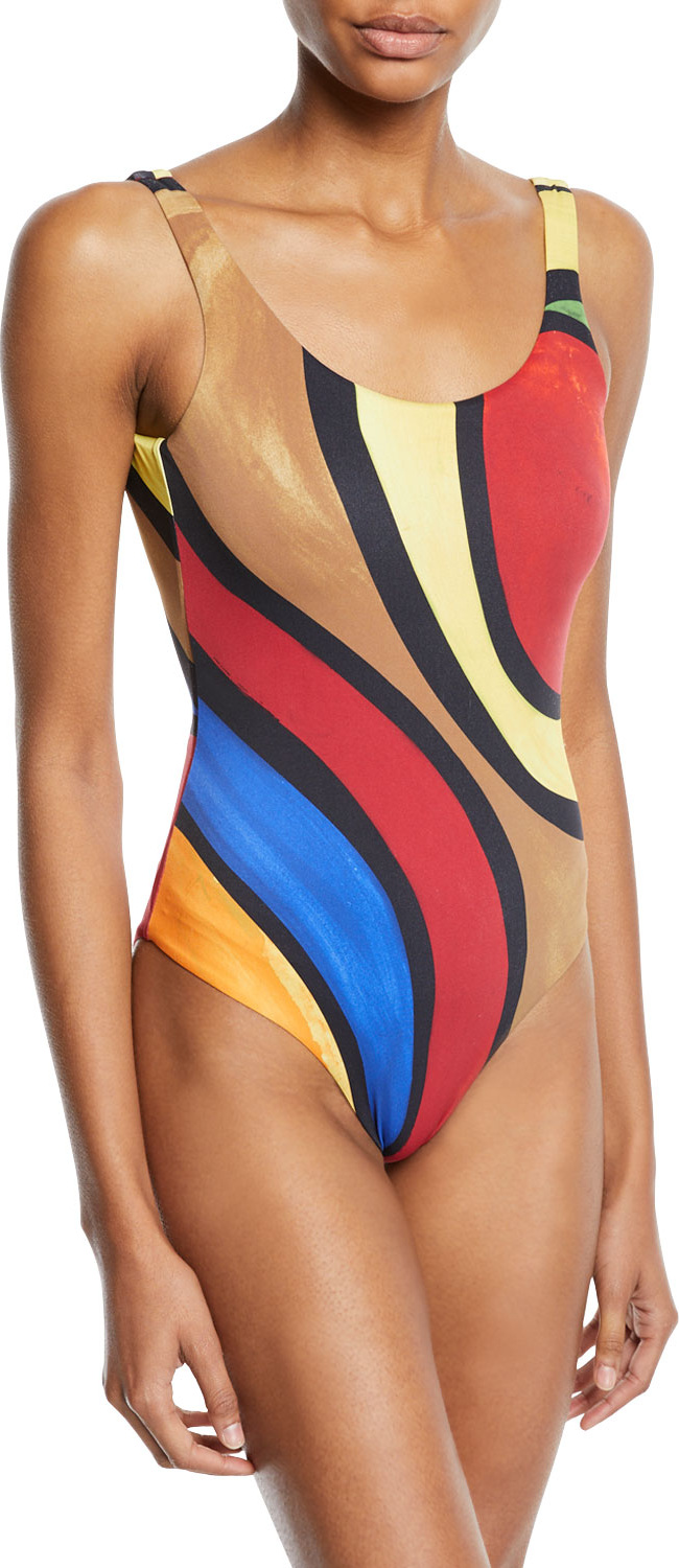 Onia Kelly Colorblock One-Piece Swimsuit