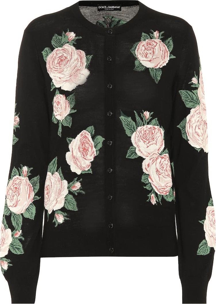 Dolce & Gabbana Wool and silk intarsia cardigan