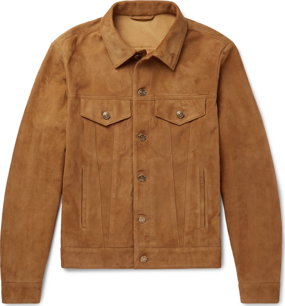 Alanui Slim-Fit Suede Trucker Jacket