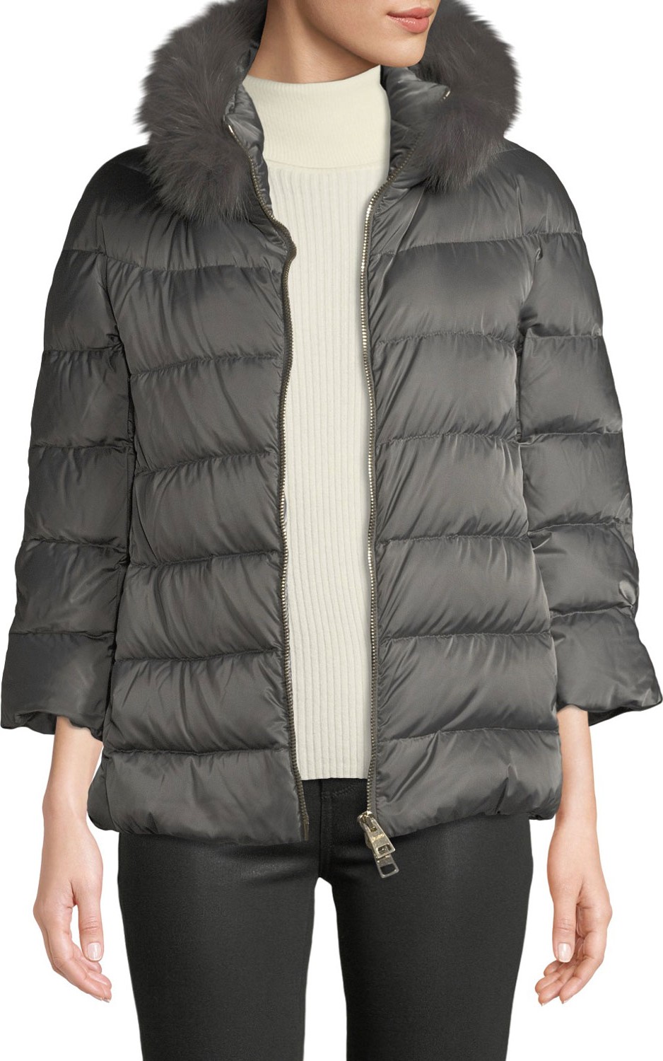 Herno Fur-Collar Down-Fill Puffer Coat