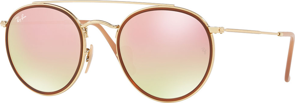 Ray Ban Round Double-Bridge Flash Sunglasses