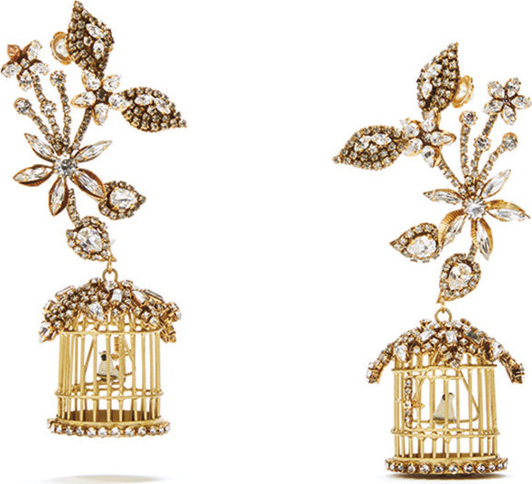 Erickson Beamon 24k Swarovski Crystal Birdcage Earrings