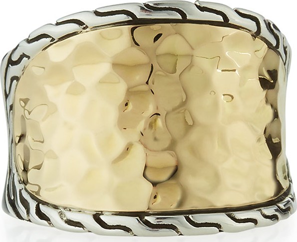 John Hardy 18K Gold & Silver Small Saddle Ring, Size 7