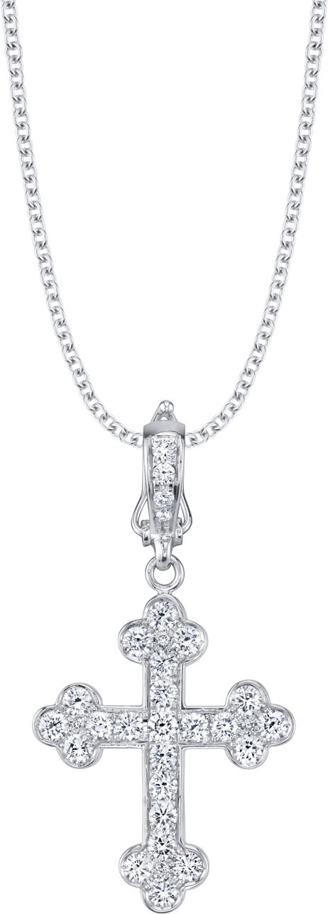 Cynthia Bach 18k White Gold Diamond Cross Pendant