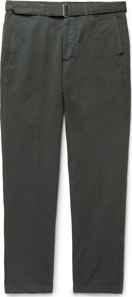 Officine Générale Julian Slim-Fit Garment-Dyed Cotton and Linen-Blend Trousers