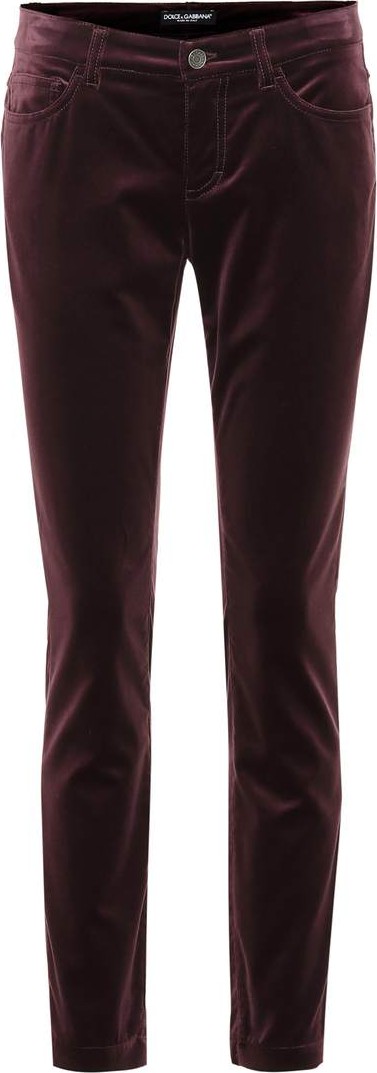 Dolce & Gabbana Velvet cropped skinny jeans