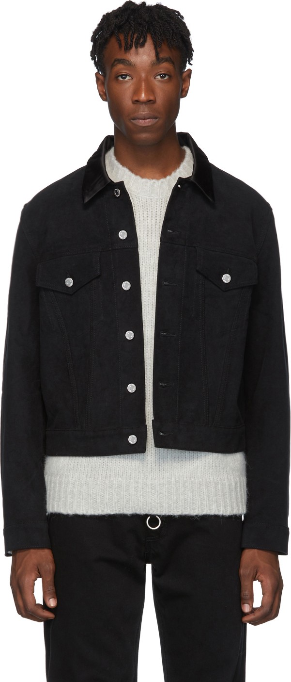 Helmut Lang Black Moleskin Masc Trucker Jacket