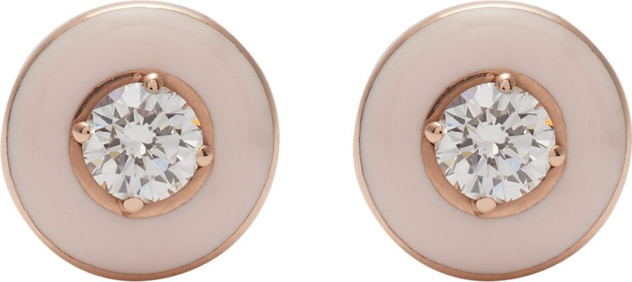 Selim Mouzannar Mina 18kt rose gold, diamond & enamel earrings